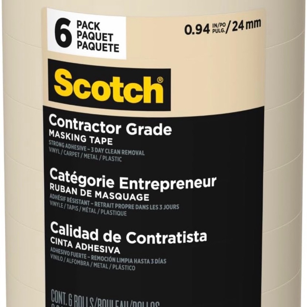 Scotch Contractor Grade Masking Tape - Beige (6 Pack)